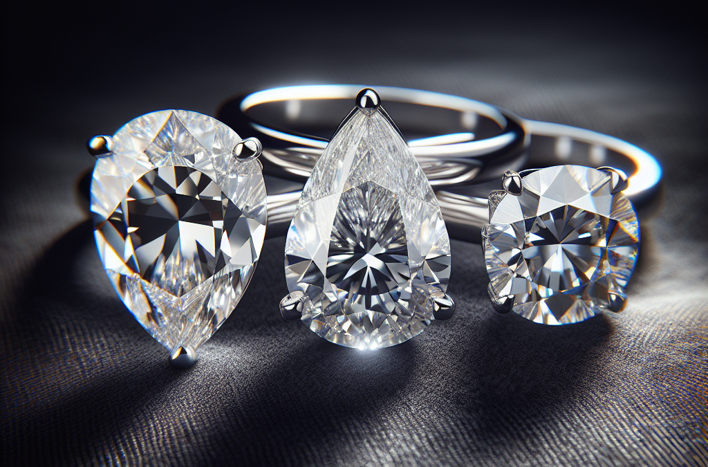 How do pear diamond engagement rings compare to round and oval cuts?
