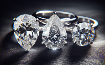 How do pear diamond engagement rings compare to round and oval cuts?