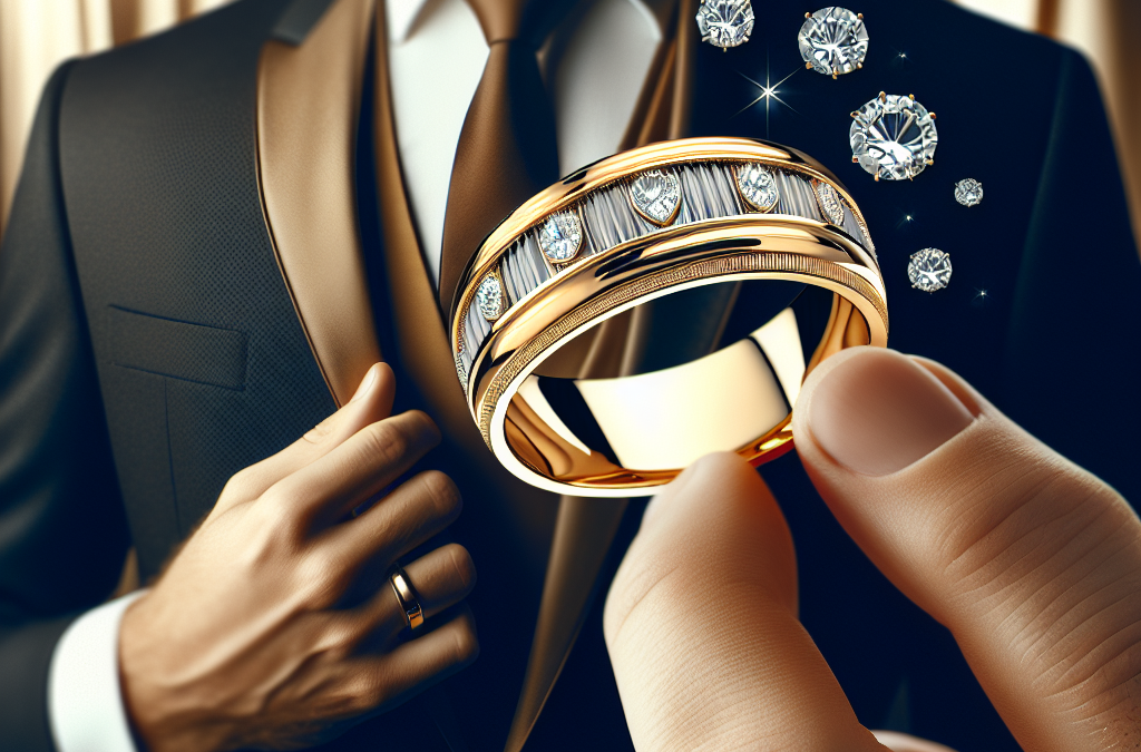 What are the benefits of men’s yellow gold wedding rings with diamonds?
