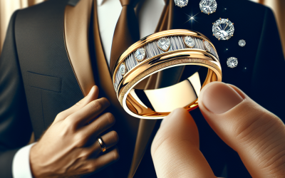 What are the benefits of men’s yellow gold wedding rings with diamonds?