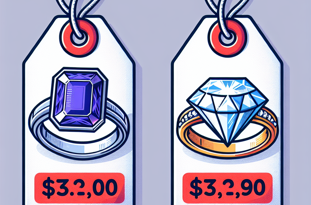 How do tanzanite and diamond rings compare in price?