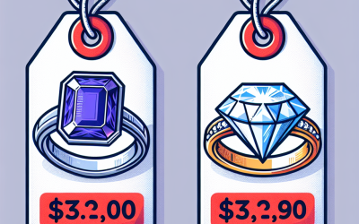How do tanzanite and diamond rings compare in price?