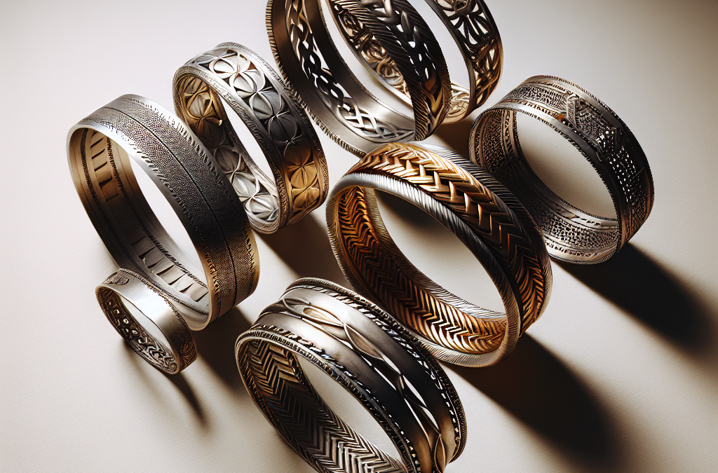 What does a set of welded bracelets arranged in a flat lay look like?