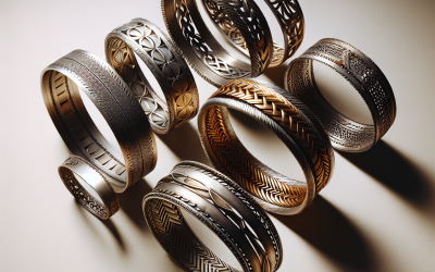 What does a set of welded bracelets arranged in a flat lay look like?