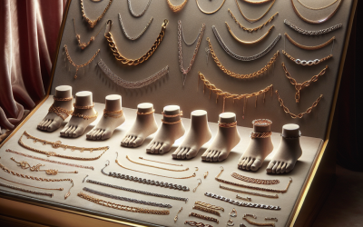 What does a showcase of permanent anklets in different chain styles look like?