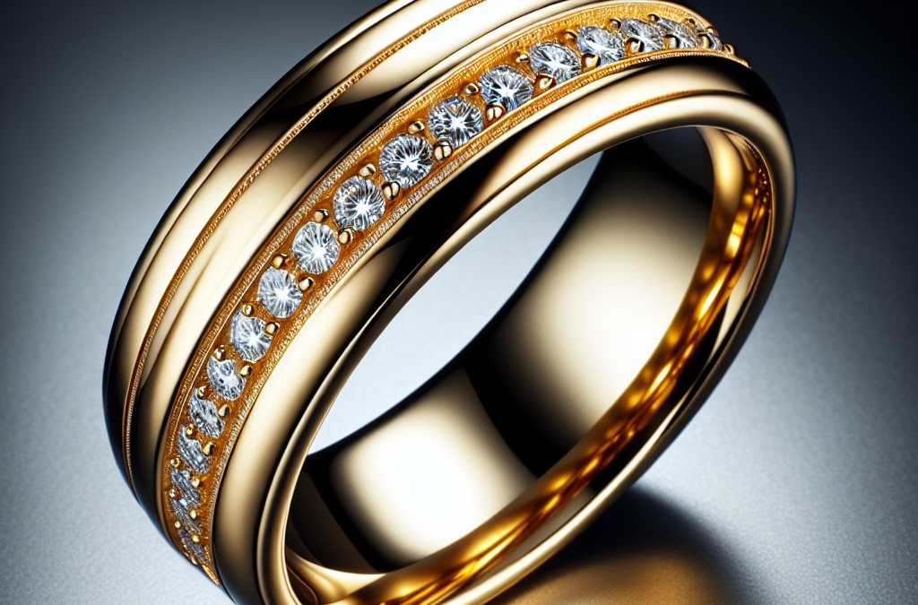 What is the best gold wedding band with diamonds for men?