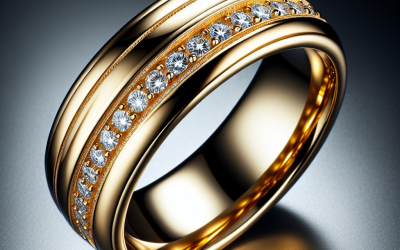What is the best gold wedding band with diamonds for men?
