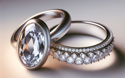 Why pair an oval ring with a diamond wedding band?