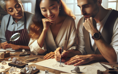 How do couples collaborate on custom diamond ring designs?