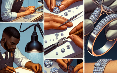 How do jewelers create diamond rings with pavé bands?