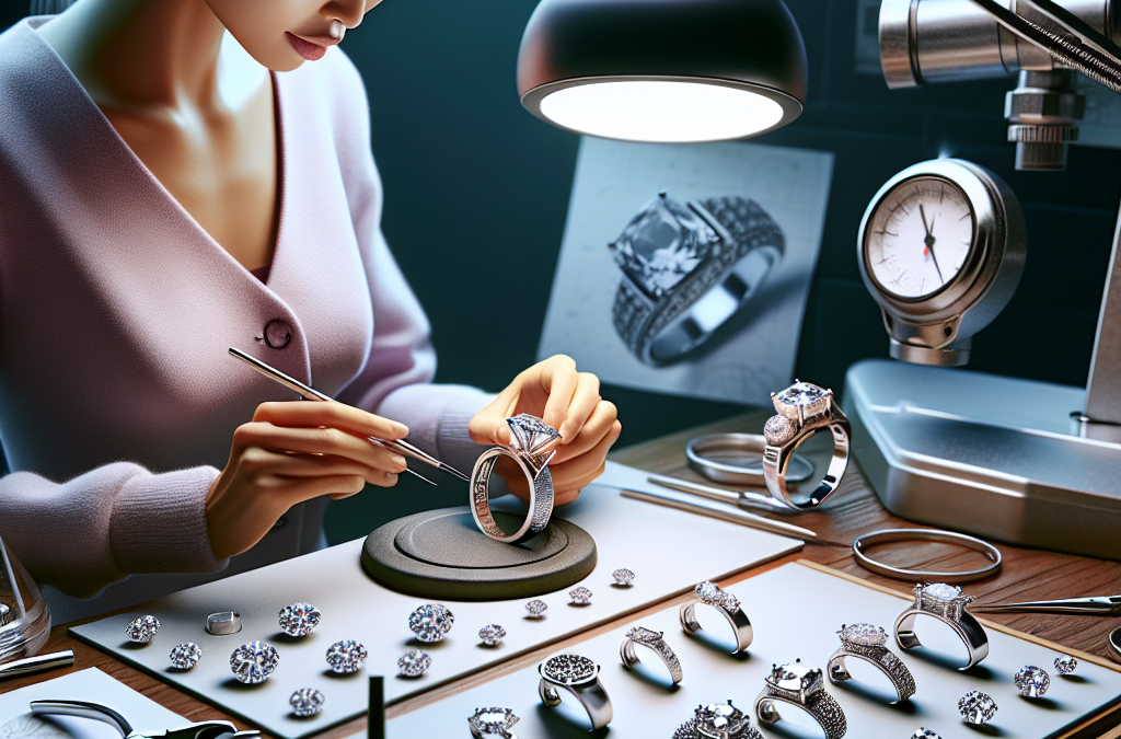 How do jewelers design diamond rings with side stones?