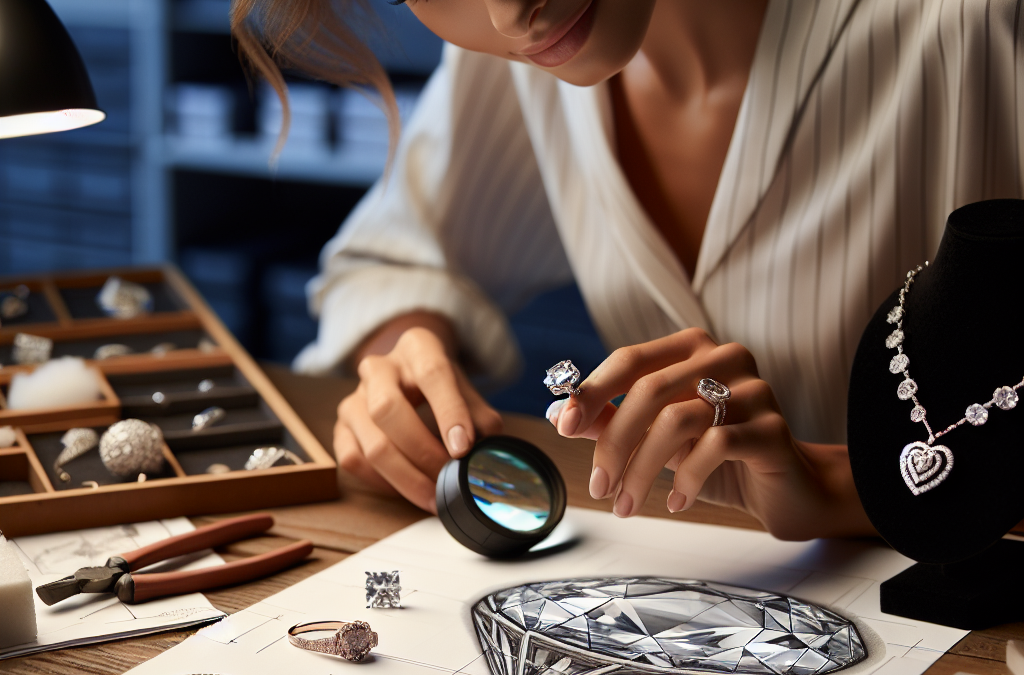 How do jewelers design matching diamond rings and necklaces?