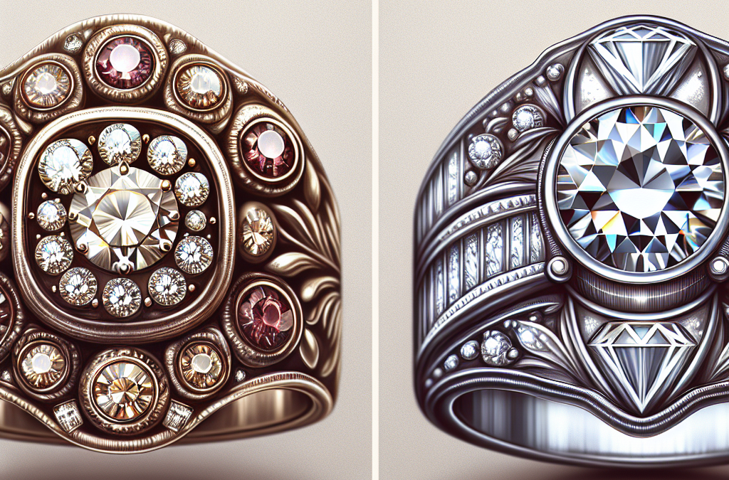How do vintage diamond rings differ from modern ones?