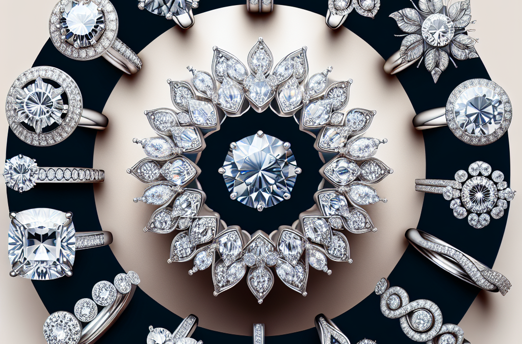 What makes diamond cluster designs unique in rings and necklaces?