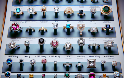 What types of settings are used in fine jewelry?