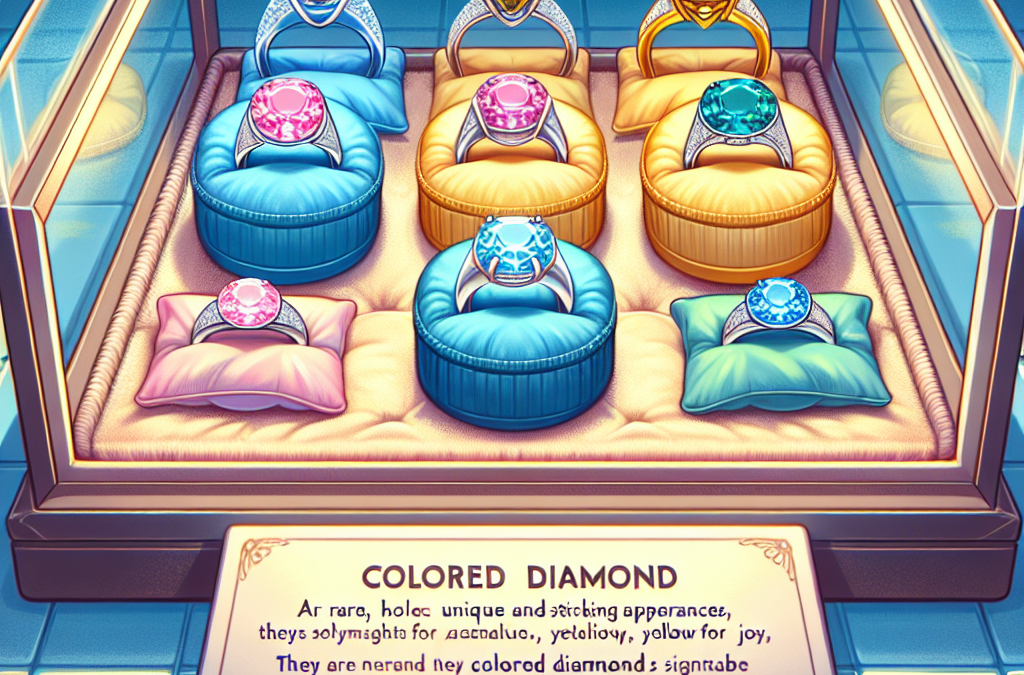 Why are colored diamonds used in rings?