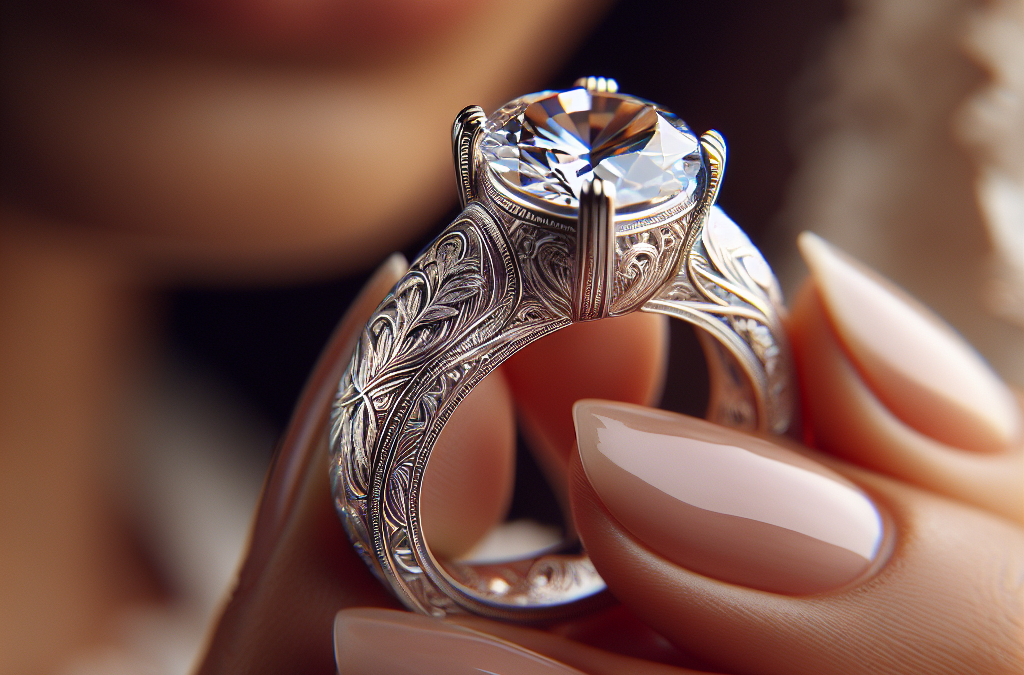 Why are engraved details popular in custom diamond rings?