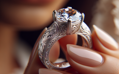Why are engraved details popular in custom diamond rings?